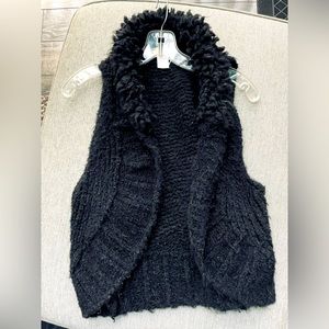 Y2K NORDSTROMS very soft fuzzy sweater open vest - one size fits most - black 🖤